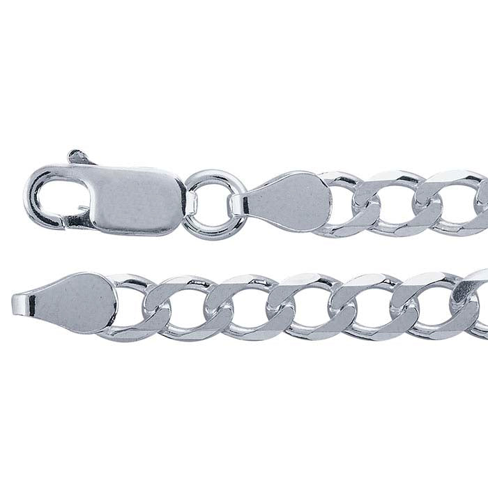 Sterling Silver 4.5mm Beveled Curb Chain