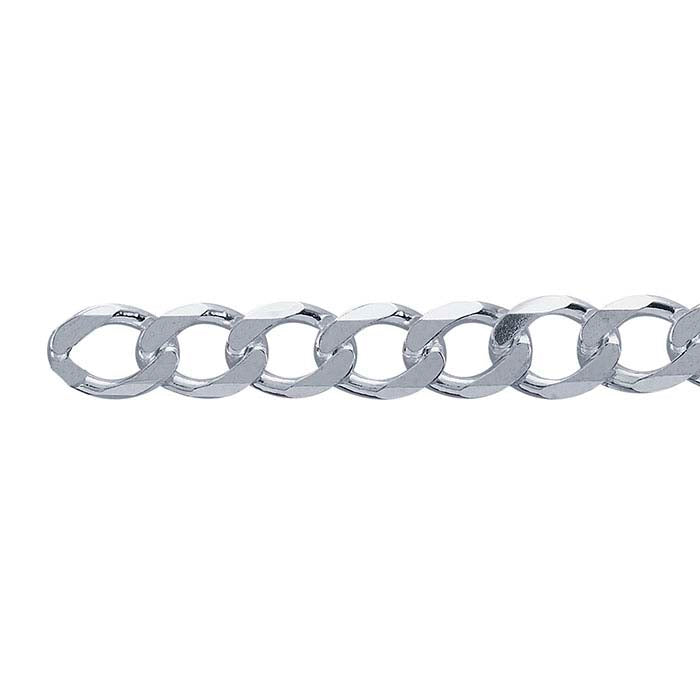 Sterling Silver 4.5mm Beveled Curb Chain, By the Foot