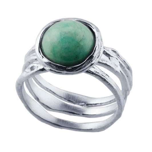 Sterling Silver Textured Pearl Ring Mounting