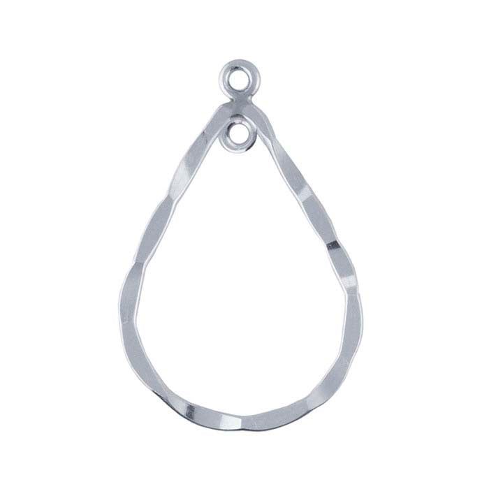 Sterling Silver Hammered Teardrop Component