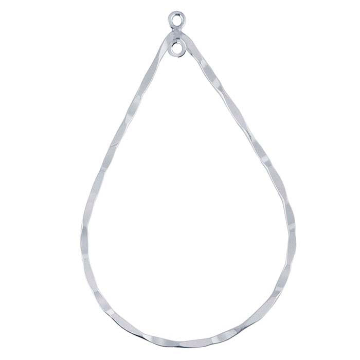Sterling Silver Hammered Teardrop Component