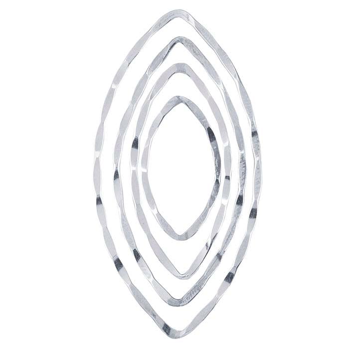 Sterling Silver Concentric Marquise Component Set