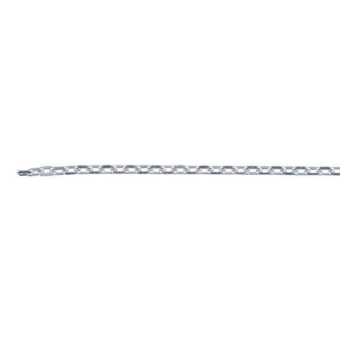 Sterling Silver 1.1mm Beveled Oval Cable Chain, By the Foot