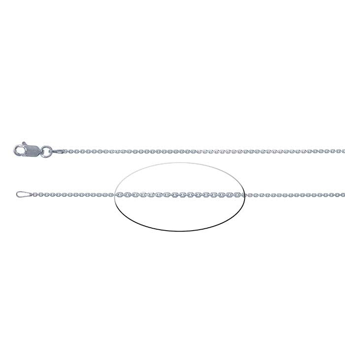 Chaîne câble ovale biseautée en argent sterling 1,3 mm