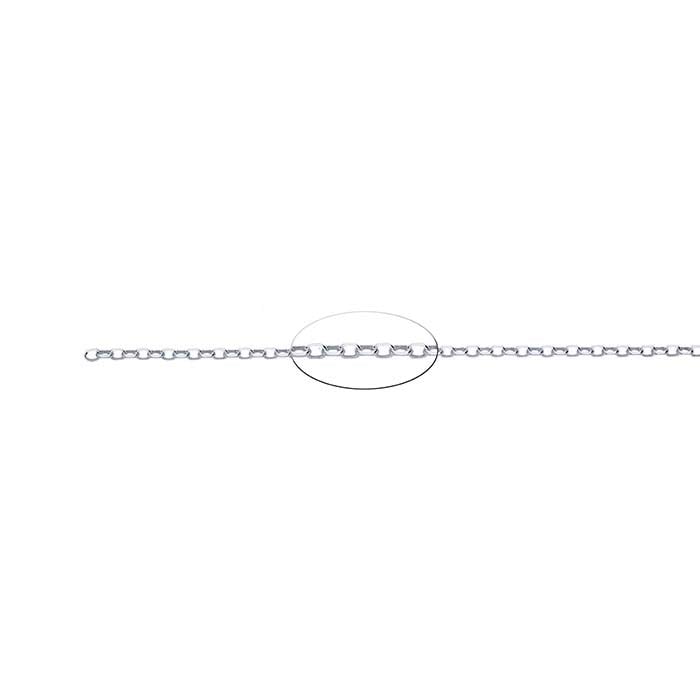 Sterling Silver 2mm Diamond-Cut Oval Rolo Chain, By the Foot