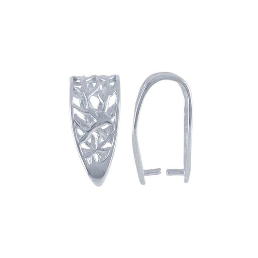 Sterling Silver Filigree Branch-Patterned Pinch Bail