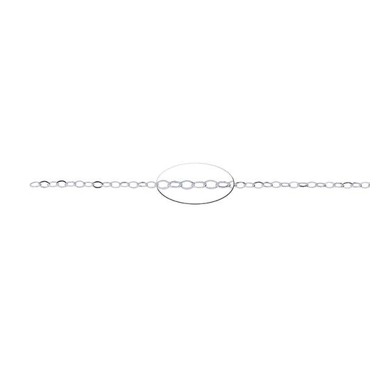 1/10 Silver-Filled 2.2mm Flat Cable Chain, By the Foot