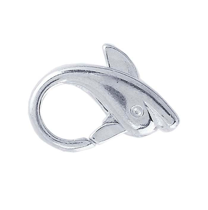 Sterling Silver 13.2 x 8.9mm Dolphin Lobster Clasp