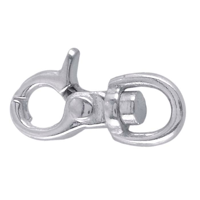 Sterling Silver 15 x 8.1mm Round Swivel Lobster Clasp with Large Ring