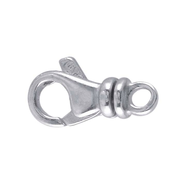 Sterling Silver 11.8 x 6.8mm Teardrop Swivel Lobster Clasp with Closed Ring