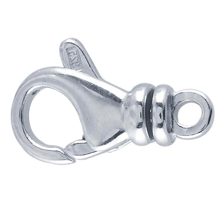 Chiusura a moschettone girevole a goccia 16 x 9,7 mm in argento sterling