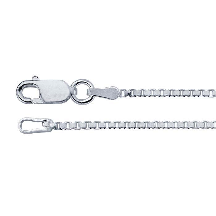 Sterling Silver 1.3mm Diamond-Cut Venetian Box Chain