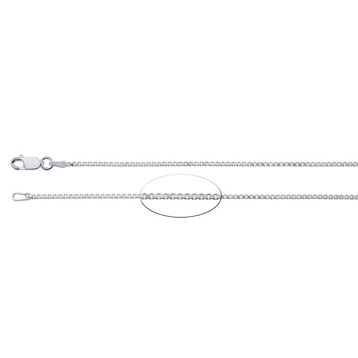Sterling Silver 1.3mm Diamond-Cut Venetian Box Chain