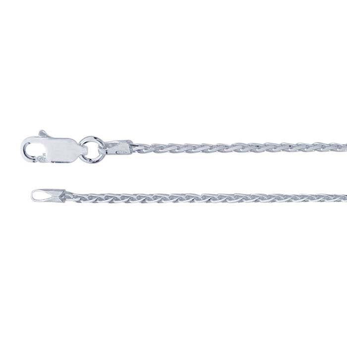 Sterling Silver Diamond-Cut Wheat Chain
