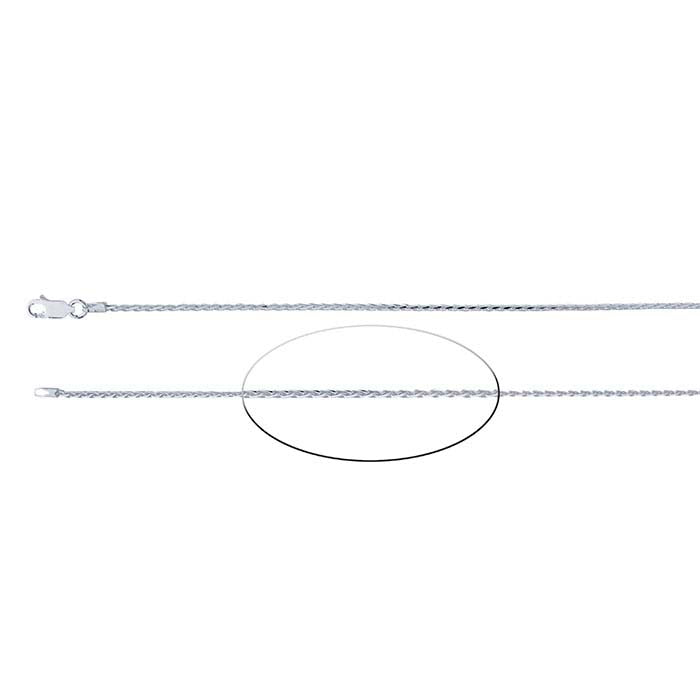 Sterling Silver 1.5mm Diamond-Cut Wheat Chain