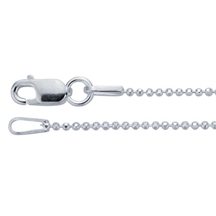 Sterling Silver 1mm Diamond-Cut Bead Chain