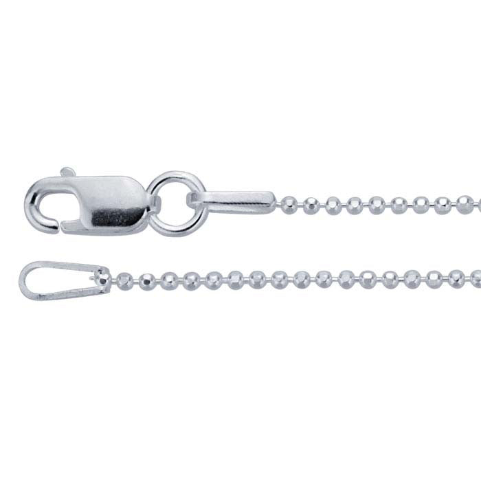 Sterling Silver 1mm Diamond-Cut Bead Chain