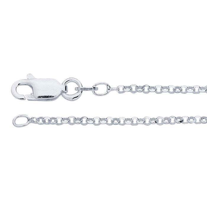 Sterling Silver 1.7mm Diamond-Cut Round Rolo Chain