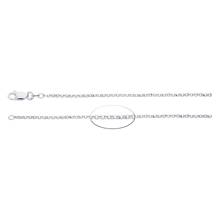 Sterling Silver 1.7mm Diamond-Cut Round Rolo Chain