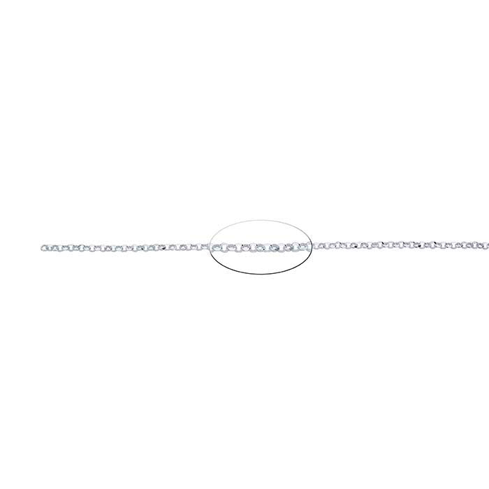 Sterling Silver 1.7mm Diamond-Cut Round Rolo Chain, By the Foot