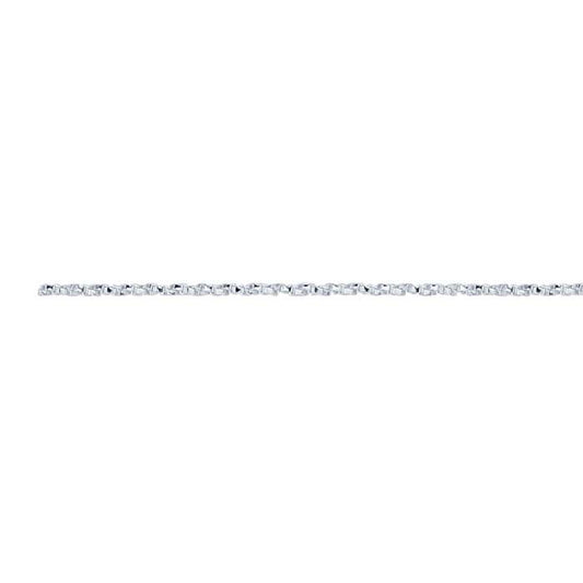 Sterling Silver 0.9mm Diamond-Cut Twisted Box Chain, By the Foot
