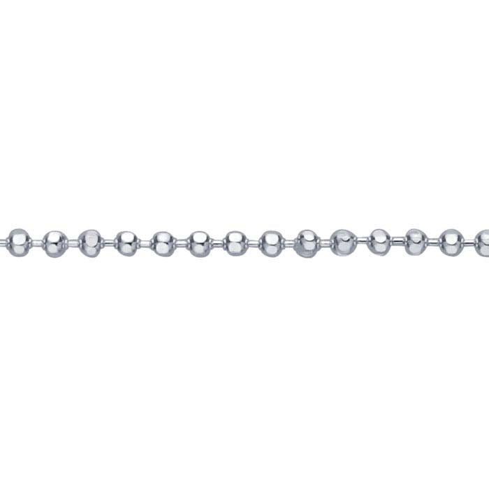 Sterling Silver 1.2mm Diamond-Cut Bead Chain