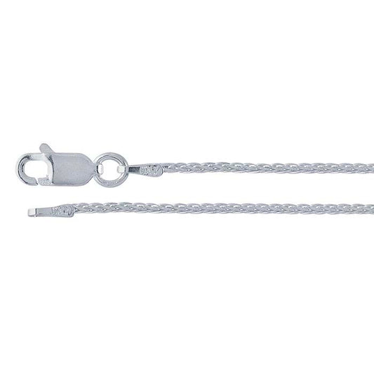 Sterling Silver 1.1mm Round Wheat Chain