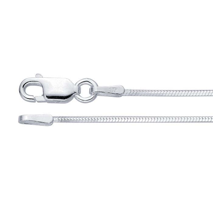 Sterling Silver 1mm Eight-Sided Seamed Snake Chain