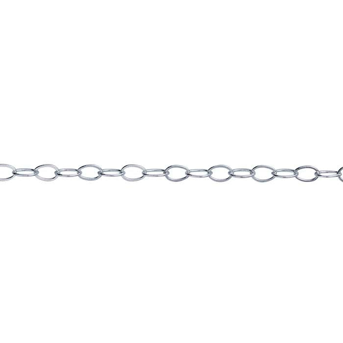 Sterling Silver 1.4mm Flat Oval Cable Chain