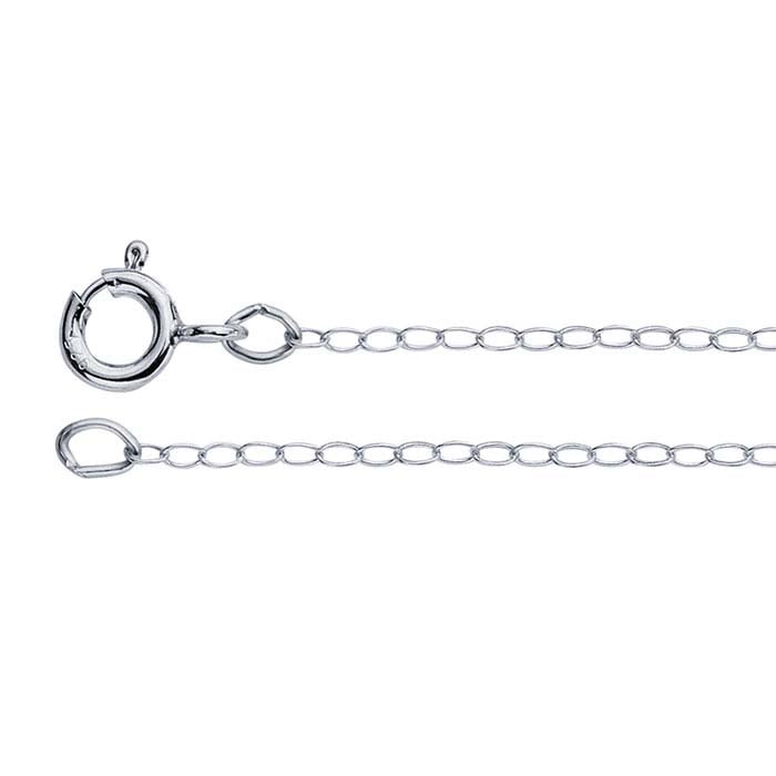 Sterling Silver 1.4mm Flat Oval Cable Chain