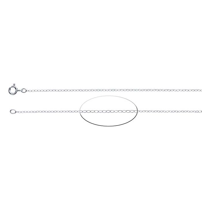 Sterling Silver 1.4mm Flat Oval Cable Chain