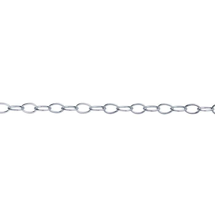Sterling Silver 1.4mm Flat Oval Cable Chain