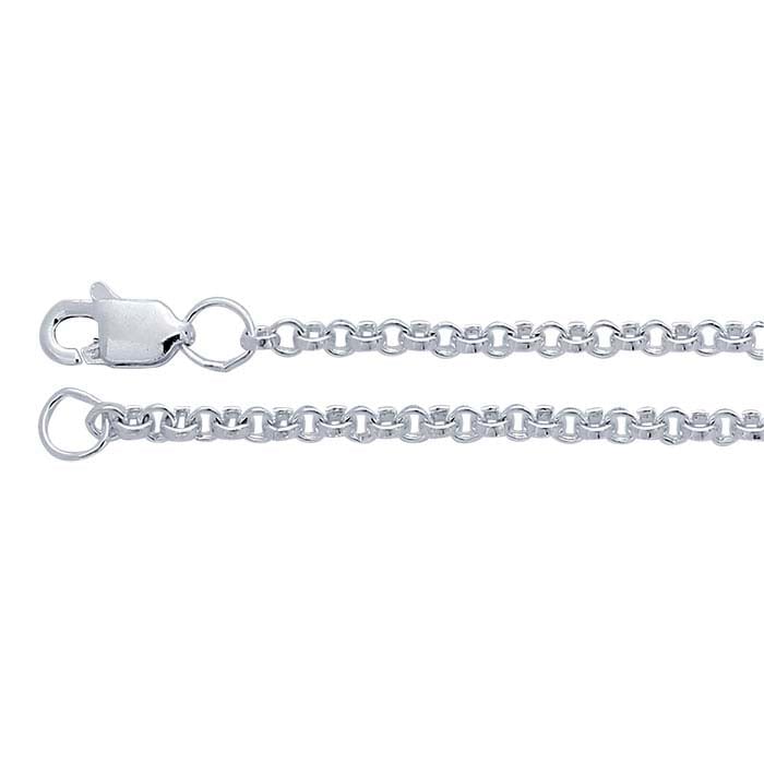 Sterling Silver 2.1mm Round Rolo Chain