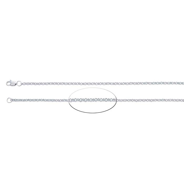 Sterling Silver 2.1mm Round Rolo Chain