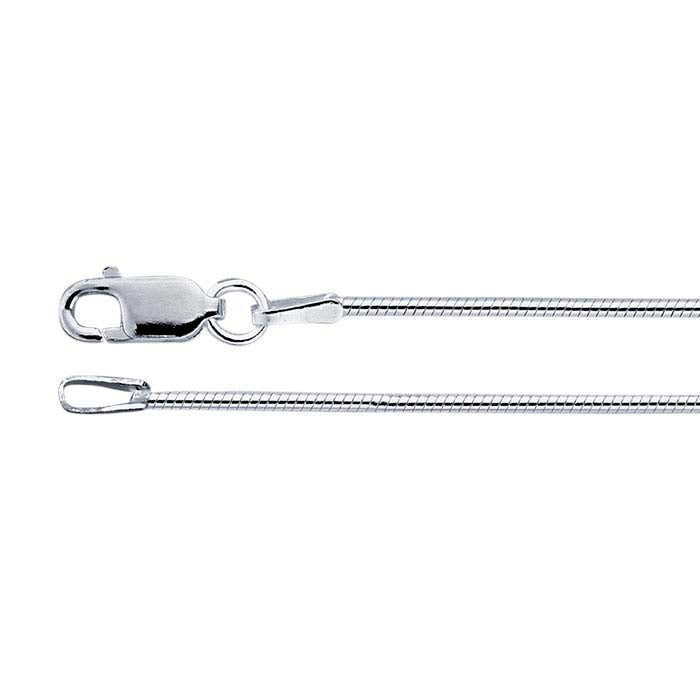Sterling Silver 1.2mm Round Seamed Snake Chain