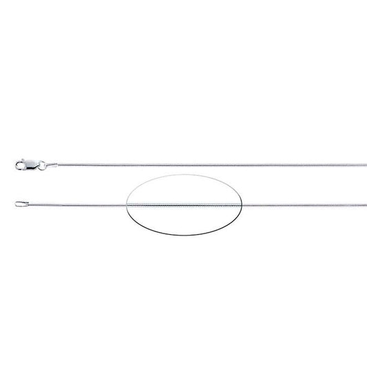 Catena a serpente tonda con giuntura da 1,2 mm in argento sterling