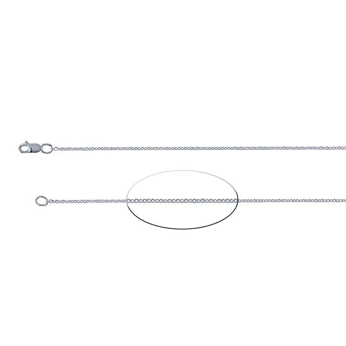Sterling Silver 1.1mm Oval Cable Chain