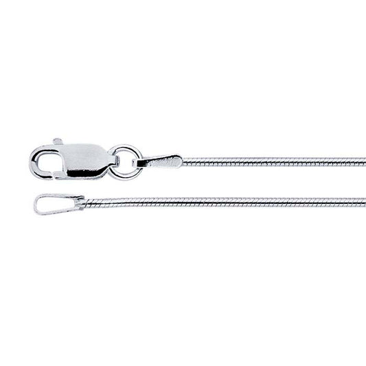 Catena a serpente tonda con giunzione da 1 mm in argento sterling