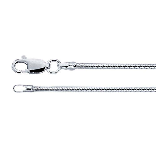 Catena a serpente tonda con giuntura da 1,5 mm in argento sterling