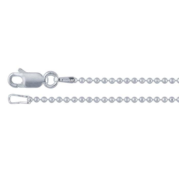 Sterling Silver 1.5mm Diamond-Cut Bead Chain