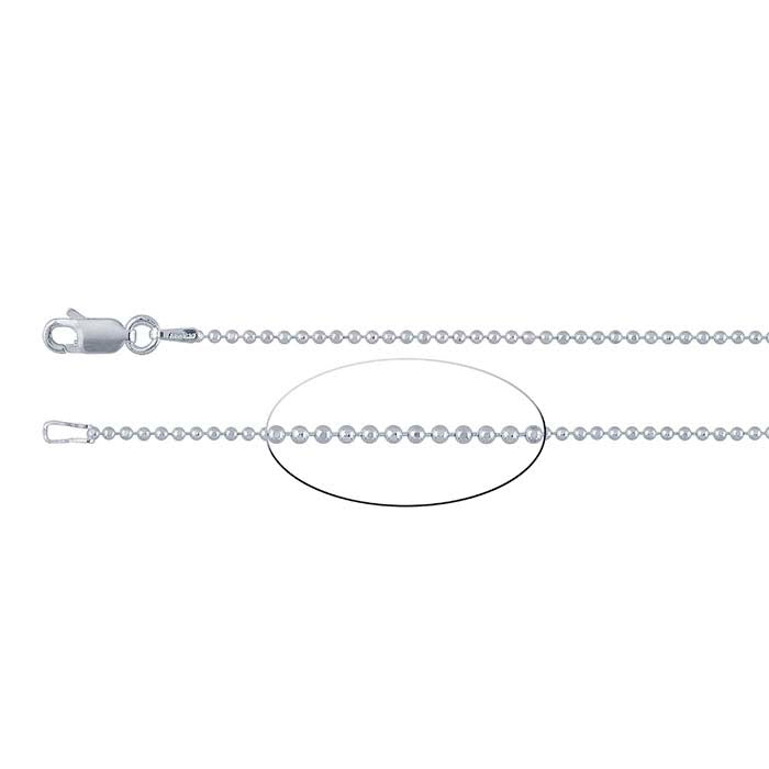 Sterling Silver 1.5mm Diamond-Cut Bead Chain