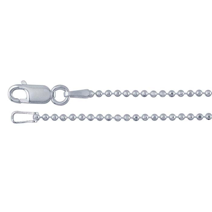 Sterling Silber 1,5 mm Diamantschliff-Perlenkette