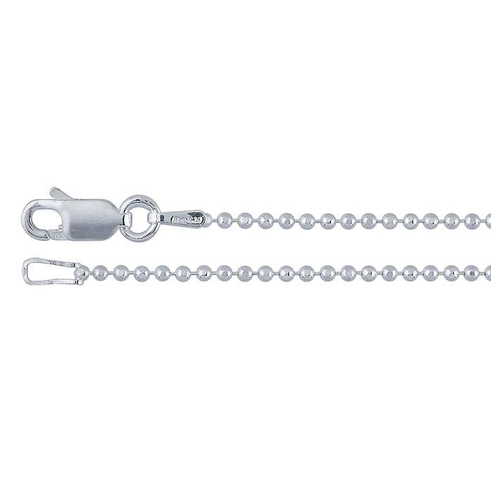 Sterling Silver 1.5mm Diamond-Cut Bead Chain