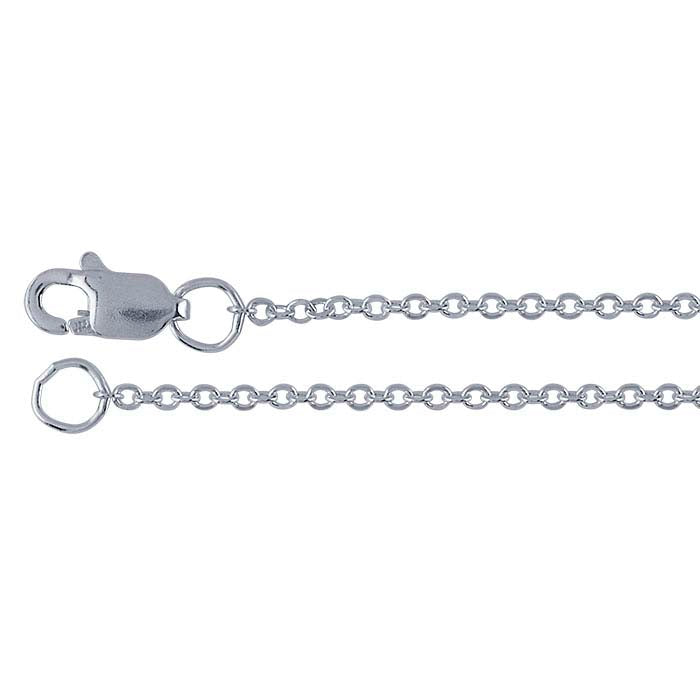 Sterling Silver 1,3 mm platt rund kabelkedja