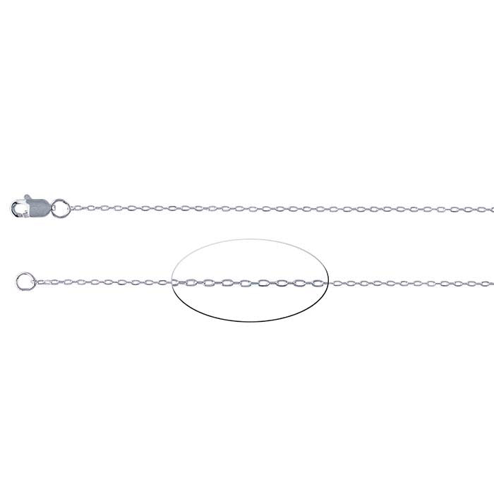 Sterling Silver 0.9mm Flat Oval Cable Chain