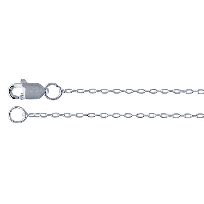 Sterling Zilver 0,9mm Platte Ovale Kabelketting
