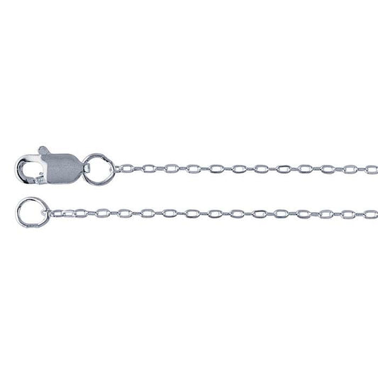 Sterling Silver 0,9 mm Platt Oval Kabelkedja