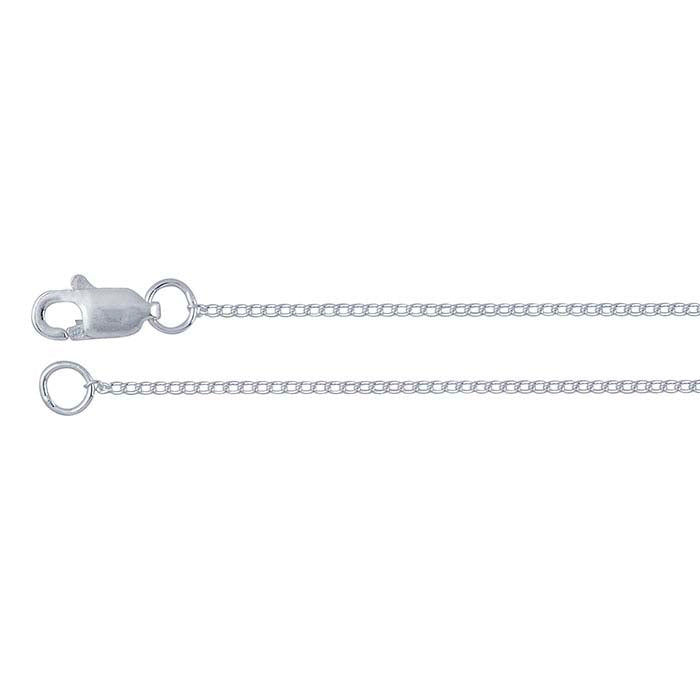 Sterling Silver 0.96mm Extra-Fine Curb Chain