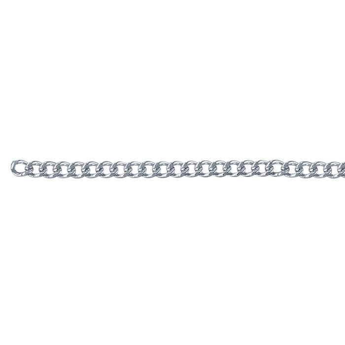 Sterling Silver 1.5mm Curb Chain, By the Foot