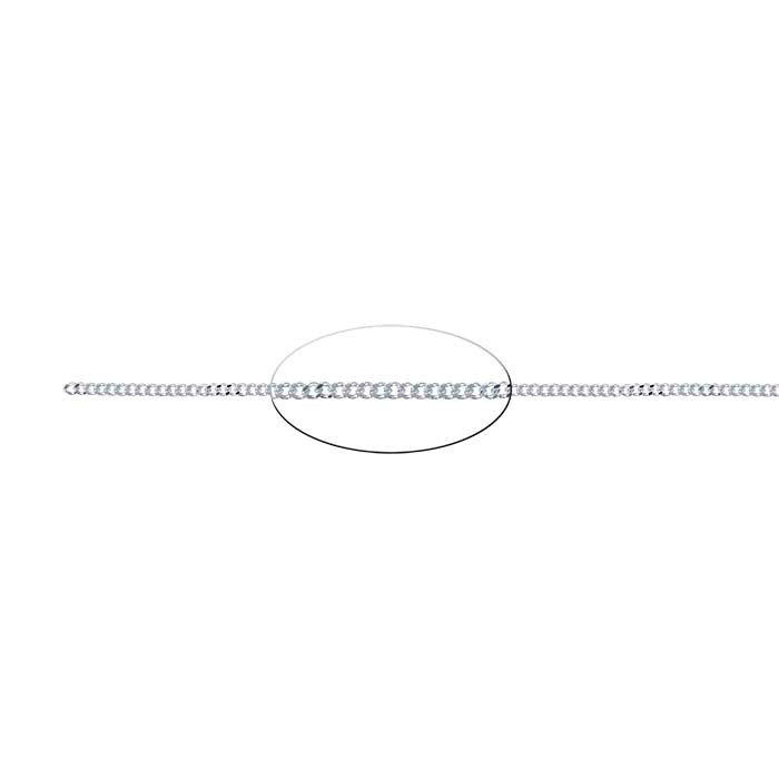 Sterling Silver 1.5mm Curb Chain, By the Foot